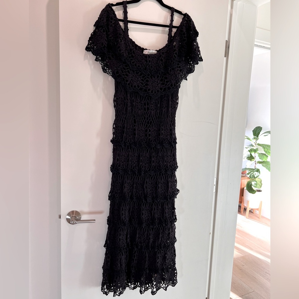 Vintage black crochet dress